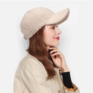 Cozy Sherpa Baseball Cap - Cream